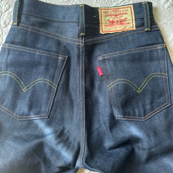 Levis 1950s 701 Jeans sz 26/32 Organic Cotton Dark Indigo/ NWOT Made in Japan - Picture 5 of 6